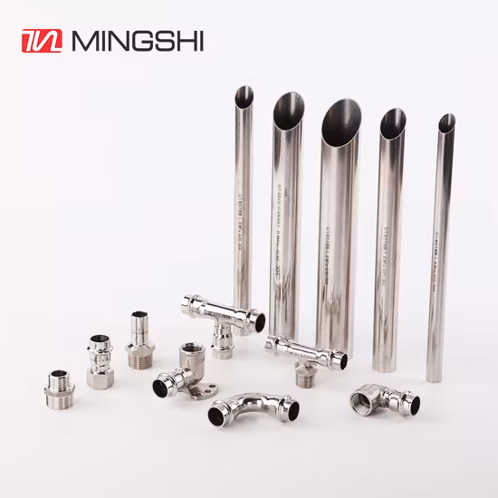Mingshi matériaux de plomberie chauffage au sol et système d'alimentation en eau Type V presse tuyau en acier inoxydable