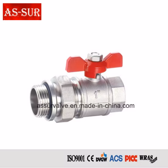 Appuyez sur le robinet à tournant sphérique en laiton du réducteur comme