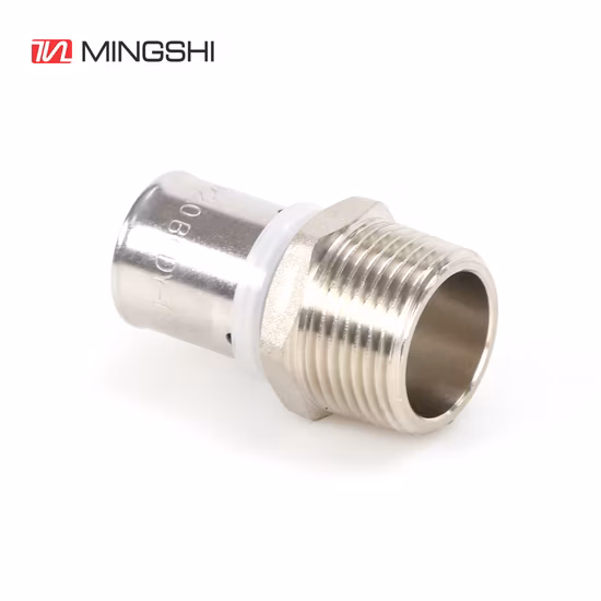 Mingshi raccords à pression en laiton à profil en T égal pour tuyaux d'eau et de gaz Pex Pert multicouches
